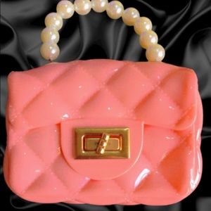 Candy pink sling purse (pearl handle )